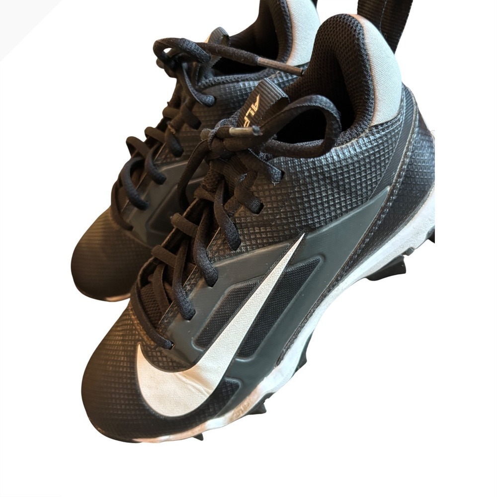 Nike Kids Alpha Huarache 4 Keystone Baseball Cleats Black White FQ4016-001 1Y